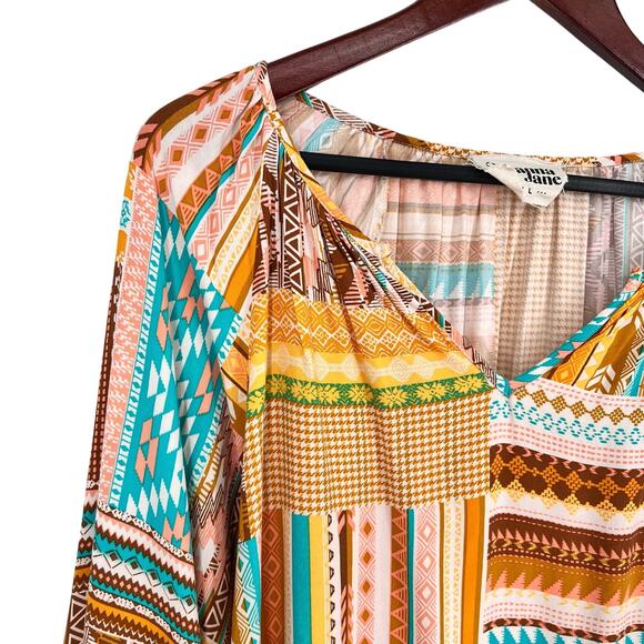 Anthropologie Savanna Jane Large Boho Blouse Shirt Top Boho Festival Tropical - Picture 3 of 9